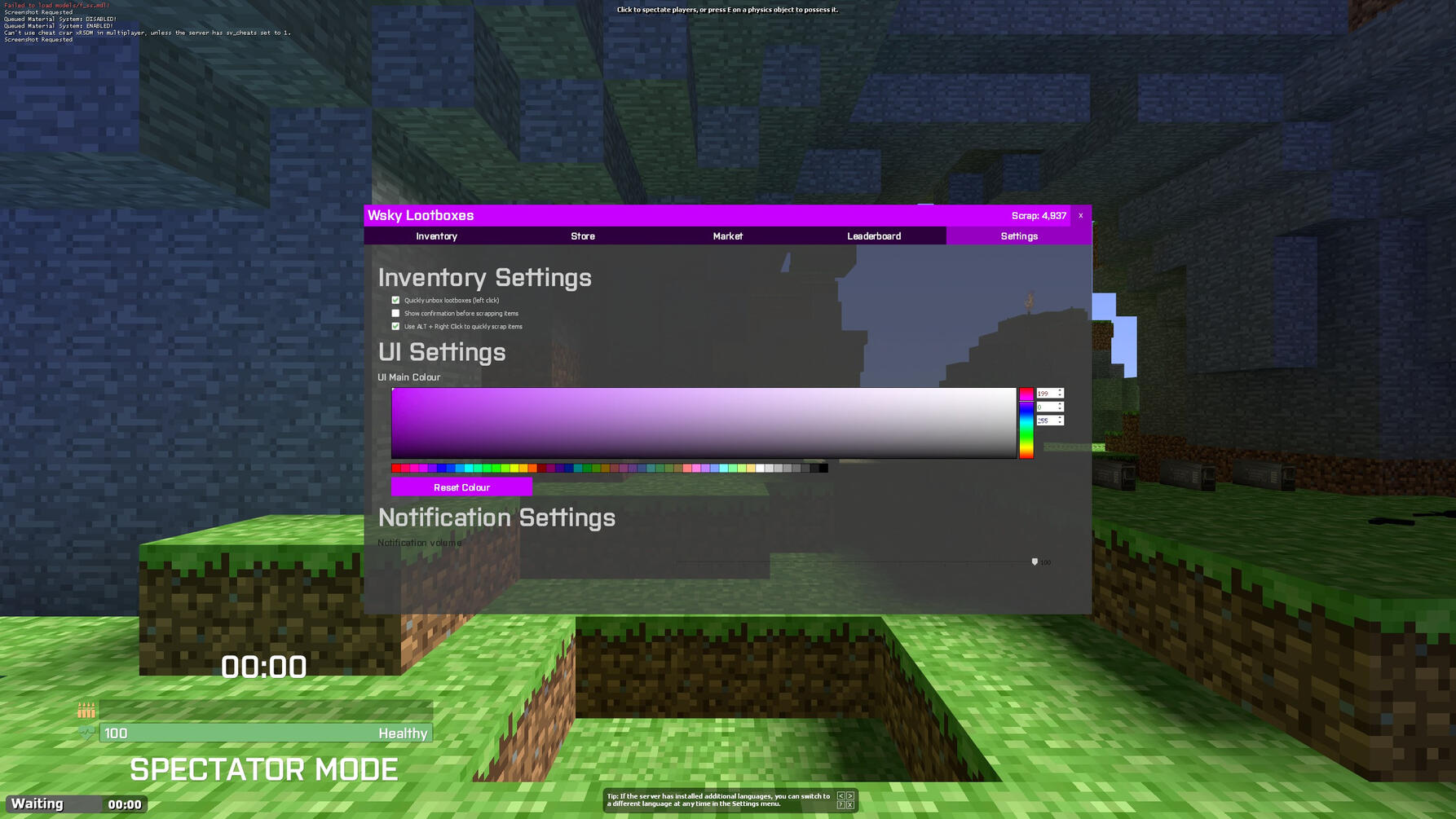 Lootbox - Settings
