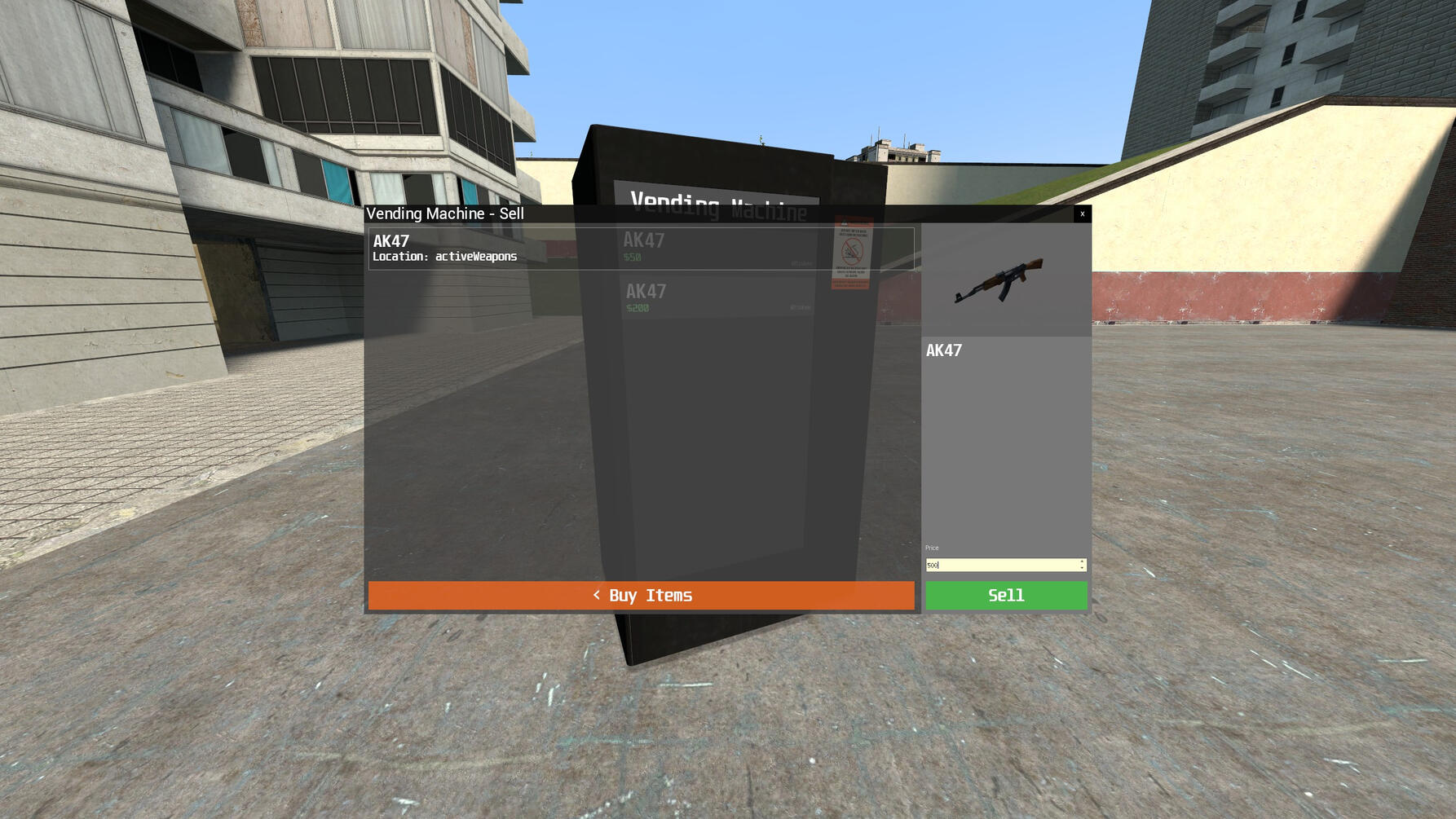 Sell Menu