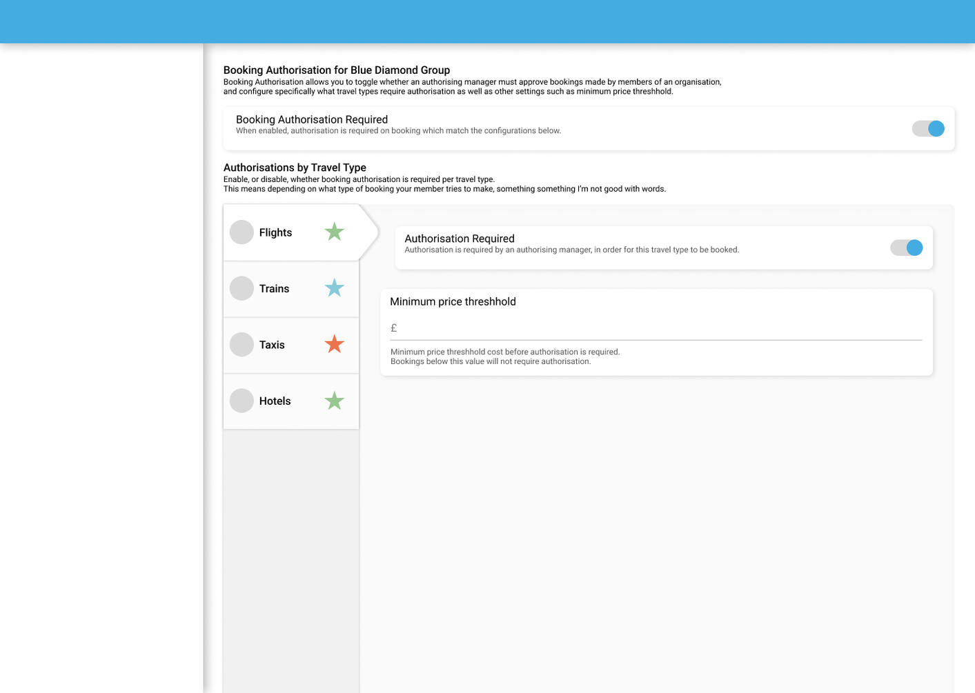 Booking Authorisations